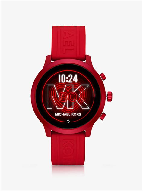 michael kors access gen 4 mkgo red-tone and silicone smartwatch